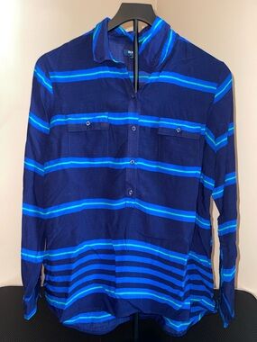 Women’s Old Navy Navy Shirt with Bright Blue Stripes size large